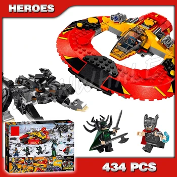 

434pcs Super Heroes Thor Ragnarok The Ultimate Battle For Asgard 10747 Model Building Block Toy Movie Brick Compatible with Lago