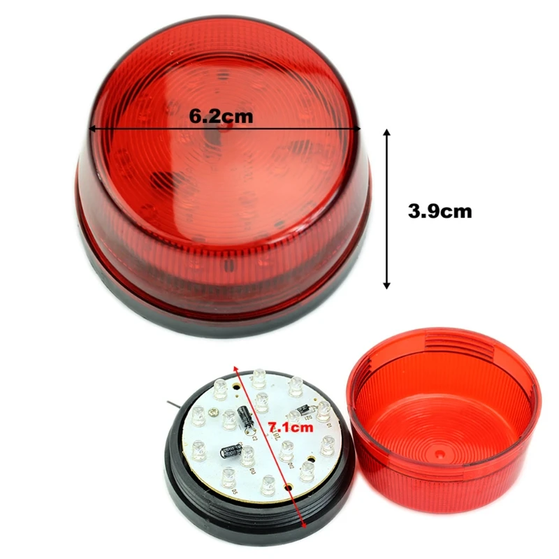 Светодиодный 12V охранной сигнализации стробоскоп Предупреждение желтый синий мигающий светильник