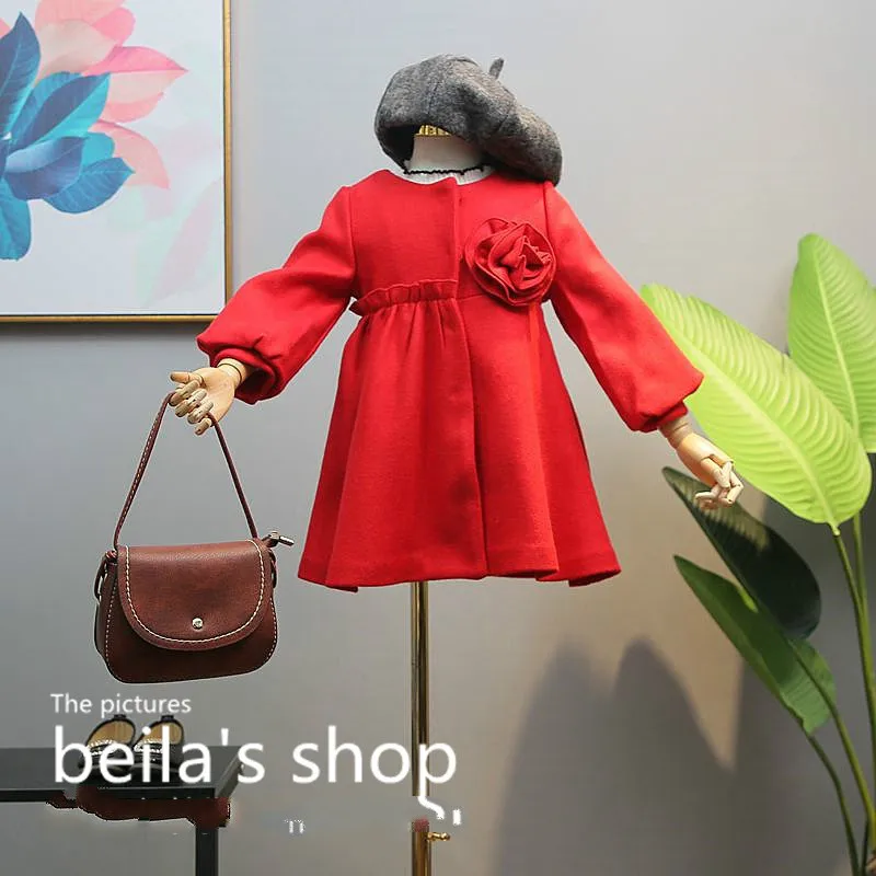 

Children's clothing 2018 winter new girls' version of the temperament waist this year's version of the coat red jacket