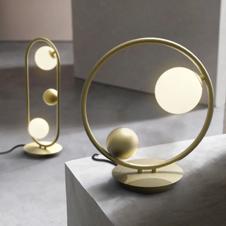 

Modern ball glass table lamp creative LED desk lights nordic minimalist personality bedroom bedside lamp living room office lamp