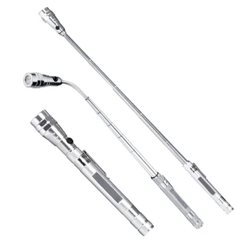

Portable Flashlight Flexible Head Flashlight Telescopic Flexible 3 LED Torch lamp Bottom double magnet Dead angle nemesis