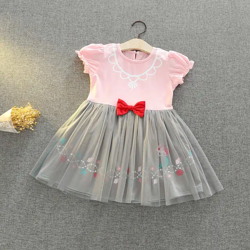 Дисней Принцесса летняя хлопковая детская одежда платье для девочек бальное платье для малышей Аврора canonicals костюм для выступлений замороженные - Цвет: 3