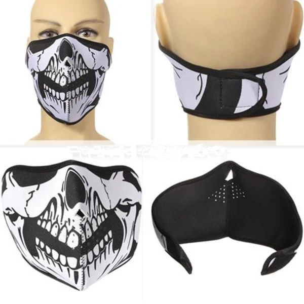 

Skull Black Reversible Neoprene Half Face Mask Ski Snow Motorcycle Sport Biker Hot Sale