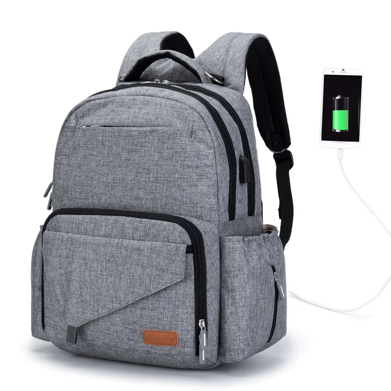 

Mum Maternity Bag Multi-function Diaper Bag Backpack With USB Interface Nappy Baby Bags with Stroller Straps for Baby Care