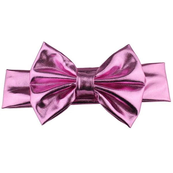 Baby Girls Headband Fashion Glitter Leather Bow Knot Head Bandage Kids Toddlers Head Wrap Hair Band Infant Clothes Accessories - Цвет: 2