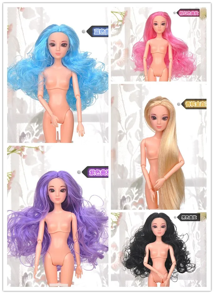 Fleta 1 PC Head for 28cm doll Excellent Quality Doll Head with Colorized Hair DIY Accessories