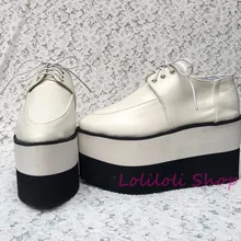 Обувь в стиле панк; обувь большого размера; специальная обувь на заказ; Цвет черный, белый; обувь цвета слоновой кости с толстой подошвой; an1304-3 на заказ