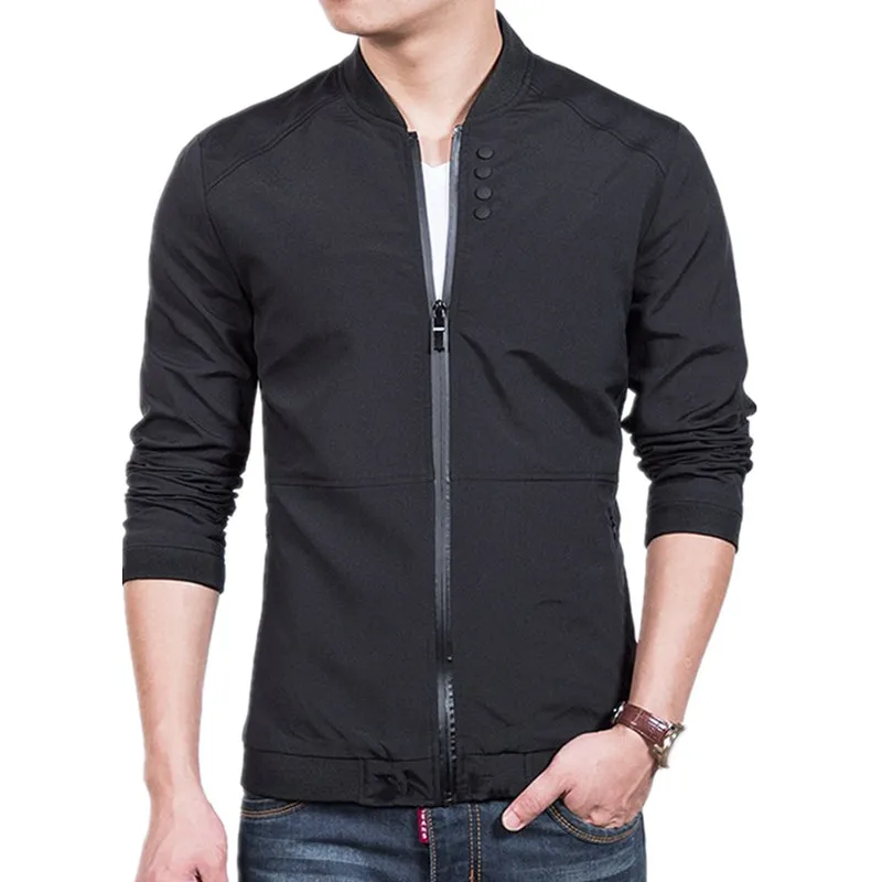 

2018 Spring Autumn Casual Solid Fashion Slim Bomber Jacket Men Overcoat New Arrival Baseball Jackets Men's Jacket Brand Clothing