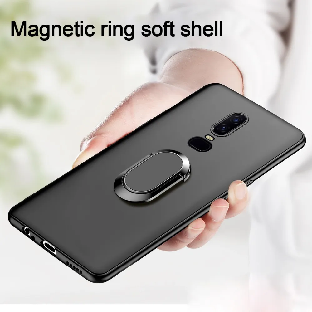 

Ultra-thin Ring Bracket Soft Silicone Phone Case For Oneplus 6T 6 5T 5 Luxury Bracket TPU Cover For Oneplus 6 5 T Magnetic Coque
