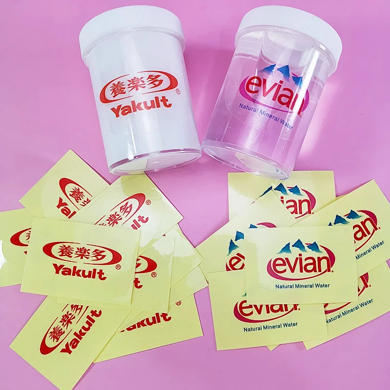 

10/20 Pcs Transparent Round Evian Mineral Water Yakult Slime Container Storage Box Stickers DIY Slime Accessories Supplies Tools