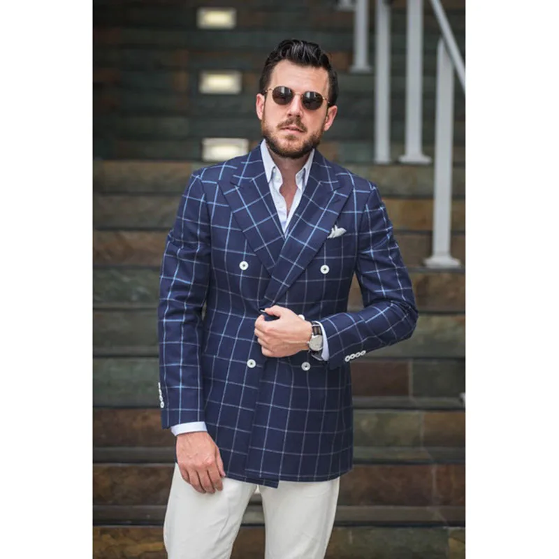 Blue check jacket mens Clearance