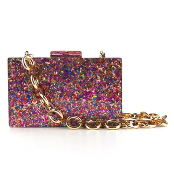 

Crossbody Bags For Women 2019 Simple Wild Shoulder Bags For Women Evening Bag Geometric Stitching Acrylic Box Party Package K715