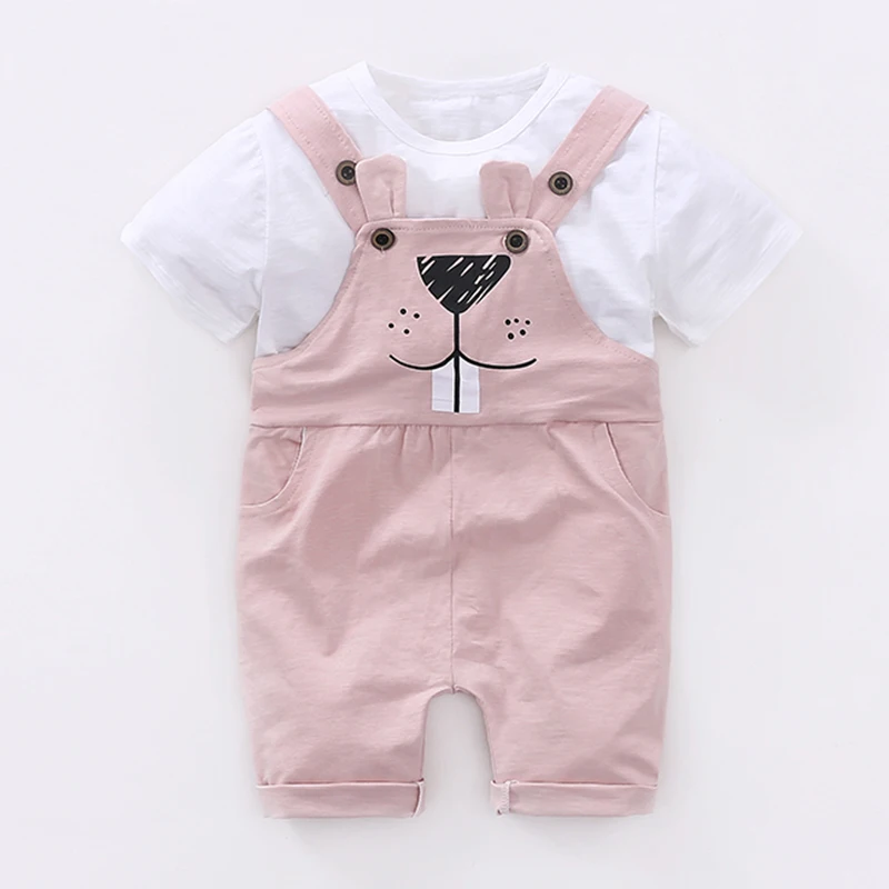 YiErYing-2Pcs-Baby-Clothes-Sets-Cartoon-rabbit-Short-Sleeve-Summer-Cute-Boy-Girl-Baby-Sets-Pant