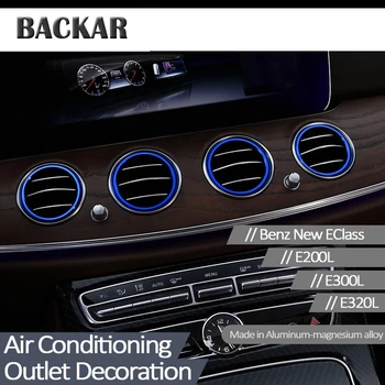 

Backar 8pc Styling Stickers For Mercedes Benz W213 Central Console Dashboard Air Condition Outlet Frame Rings AMG Accessories