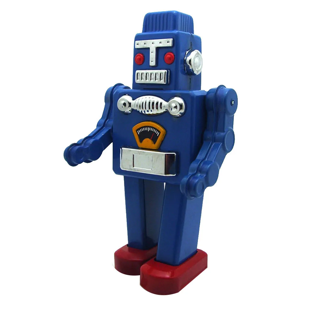 

2019 Psychology Education Toys Tinplate Nostalgic Clockwork Chain Toy Photography Prop Walking Robot MS360 Kid Emotional