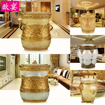 

European household kitchen garbage can living room kitchen bedroom bucket bucket with a large round cover