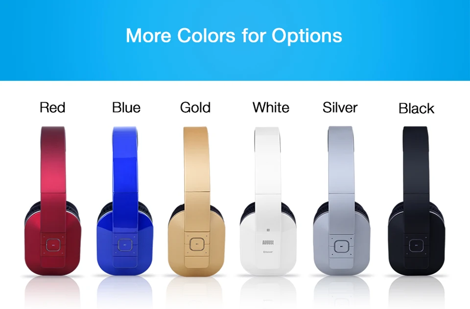 August EP650 Over Ear Wireless Bluetooth Headphones 