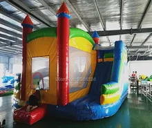 Customized PVC commercial inflatable Castle with  slide bouncer combo Air Blower for outdoor