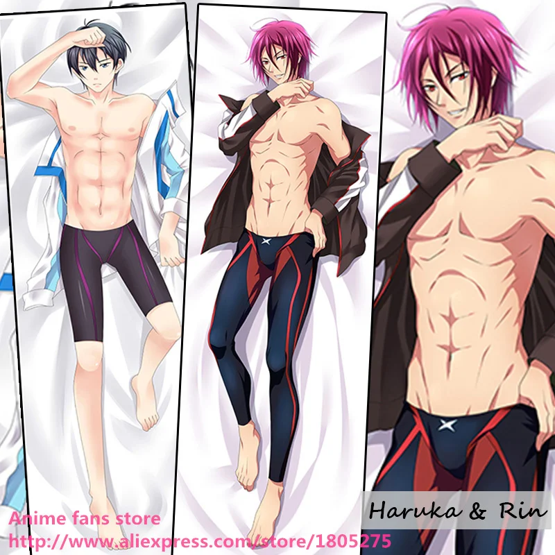 

Anime Japanese Free iwatobi swim club Haruka and Rin Male Pillowcase decorative Pillow case Cover Hugging Body Bedding