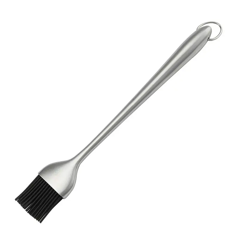 

Heavy-Duty BBQ Basting Brush Silicone Bristles with 12 Inch Stainless Steel Handle Make Grilling Easy