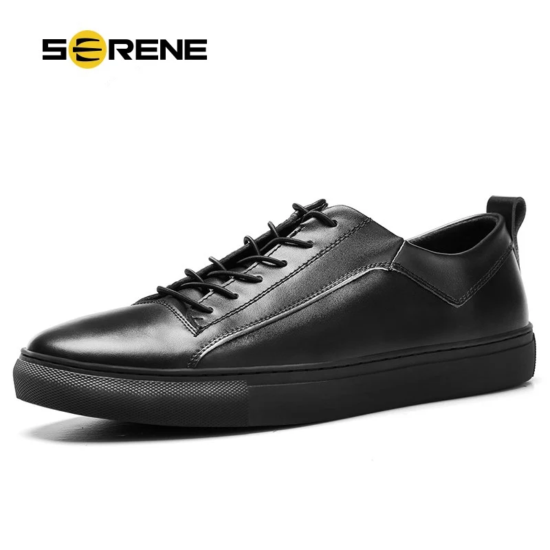 

SERENE Brand 2018 Men White Shoes Spring Autumn Casual Elastic Band Leather Casual Shoes Size38-44 Daily Wear Moccasins European