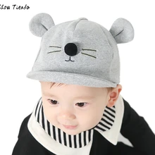 Зимние шапки для детей с кроликом, маленькая в форме мыши хлопковая бейсболка, кепка, детский шлем Bone Infantil