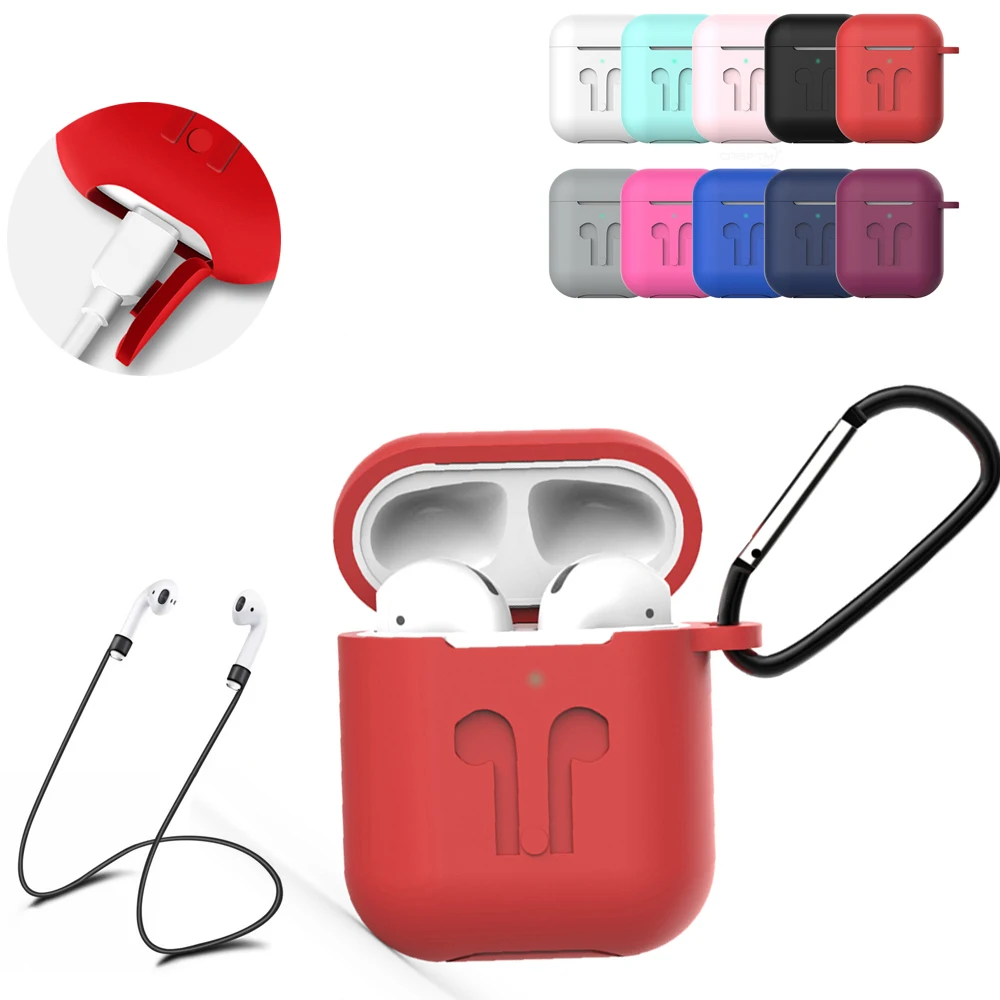 Мягкий силиконовый чехол Обложка для Apple Airpods сумка наушников Противоударный
