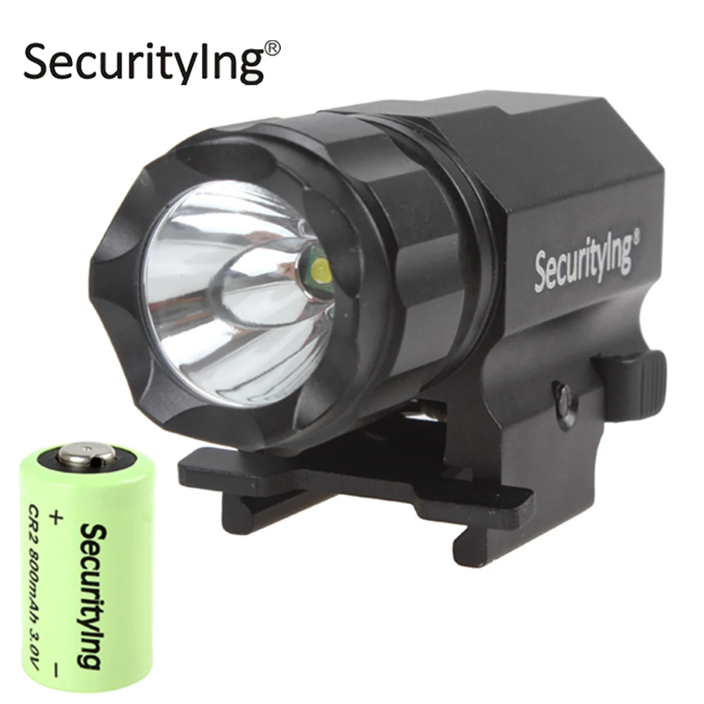 SecurityIng XP-G R5 LED Tactical Gun Flashlight 600 Lumen Aluminum LED Torch Flash Light + 3.0V CR2 Battery SecurityIng XP-G R5 LED Tactical Gun Flashlight 600 Lumen Aluminum LED Torch Flash Light + 3.0V CR2 Battery