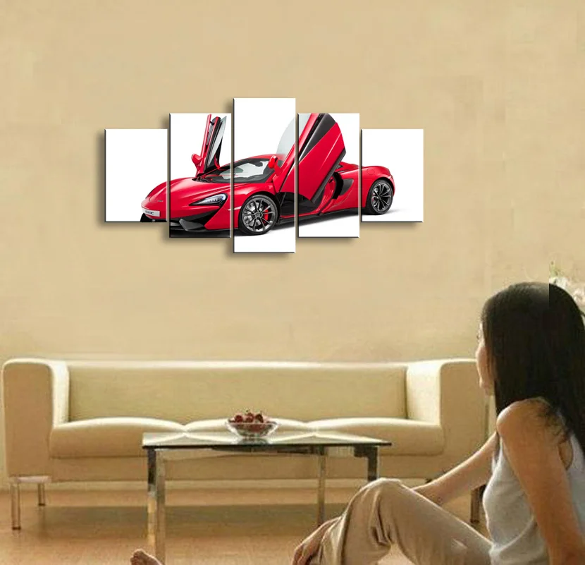 5 pieces high-definition print sports car canvas oil painting poster and wall art living room picture C5-10 (3)