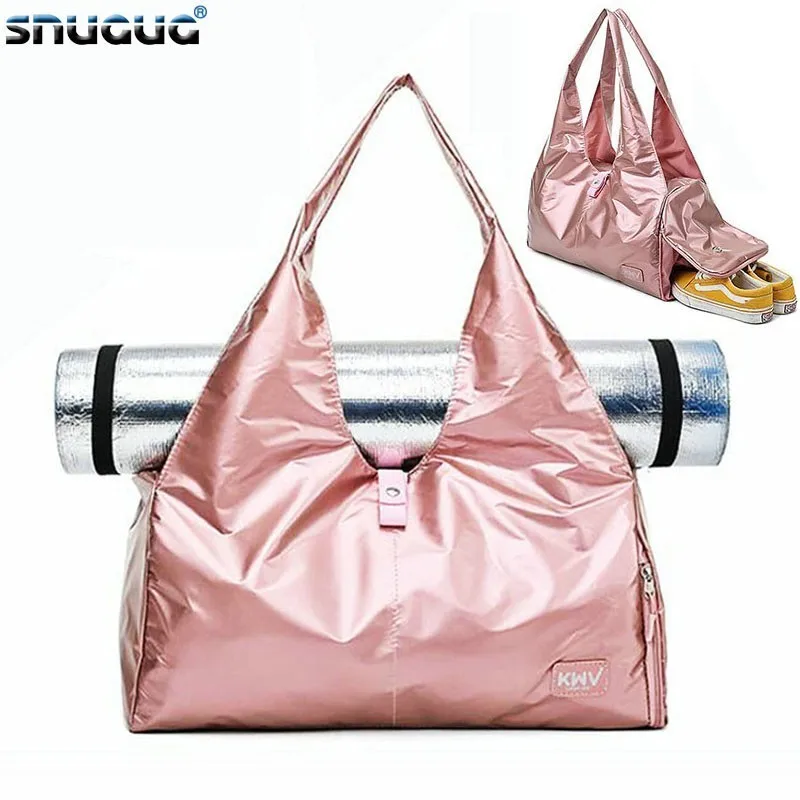 gym bag with shoe compartment and yoga mat holder