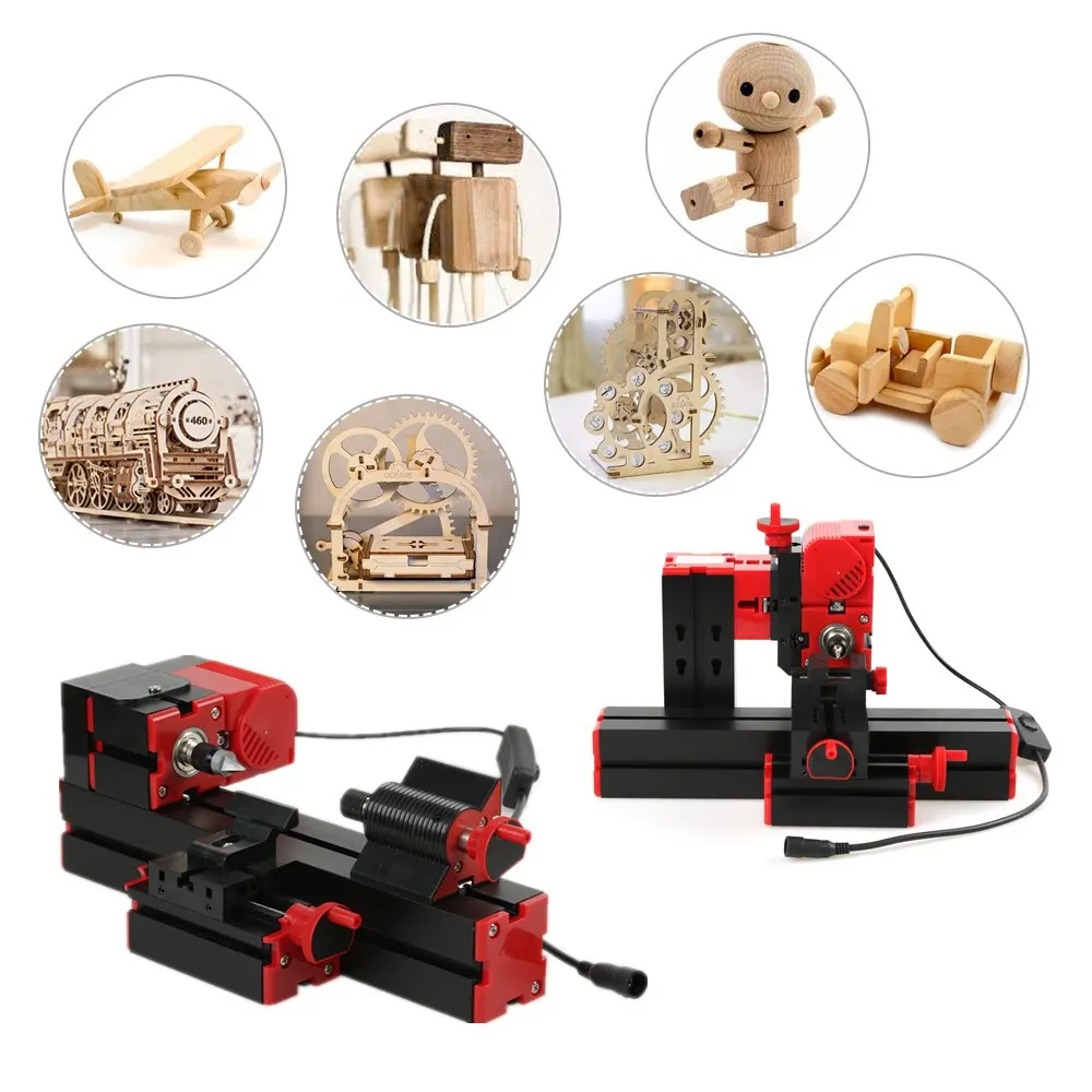 

Mini 6 in 1 lathe machine Multi-functional DIY Motorized jigsaw Grinder Driller Miller Metal Lathe Wood lathe Machine Tool Kit