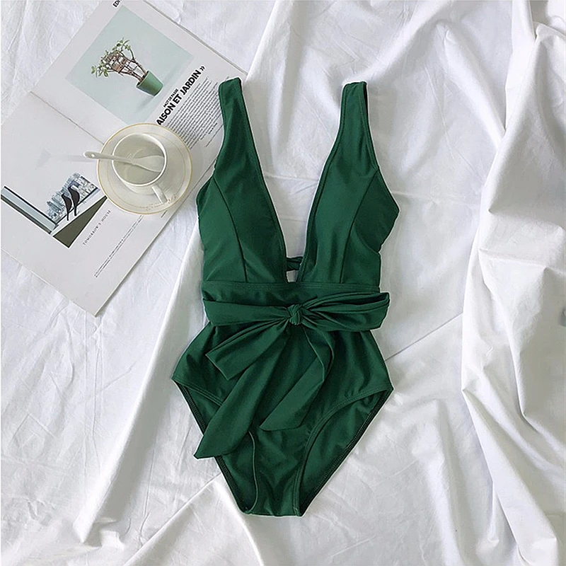 

2019 Sexy New female women's swimsuits One Piece Swimsuit Swimwear High Waisted Bathing Suits Beachwear Backless Swim Wear S