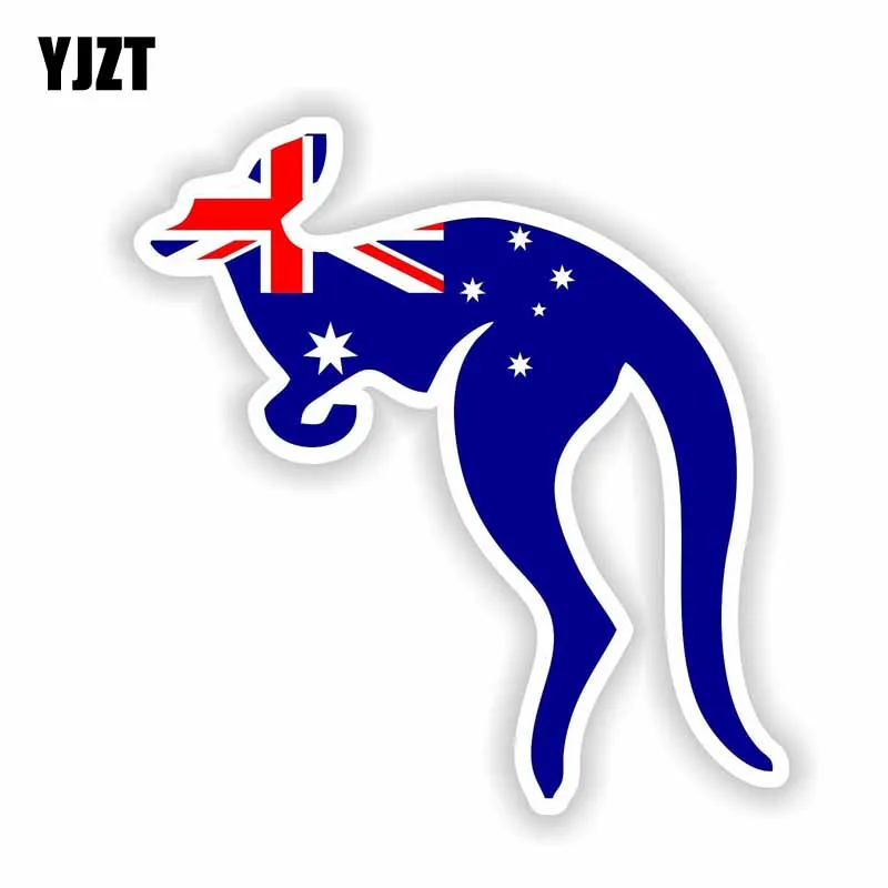 

YJZT 12.4CM*11.7CM Animal Australia Flag Kangaroo Car Sticker Reflective Decal 6-1740