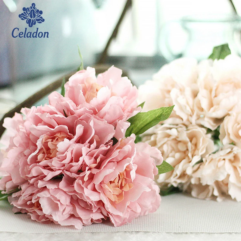 

New Trendy Real Touch Artificial Peony Flower 27cm Length For Bridal Holding Flower Party New Home Decoration Classic Gift