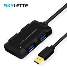 4 порта USB3.0 концентратор 5 Гбит/с супер скорость Hab 750 мм Кабель Портативный Черный Белый Micro-USB разветвитель питания для нескольких USB устройств
