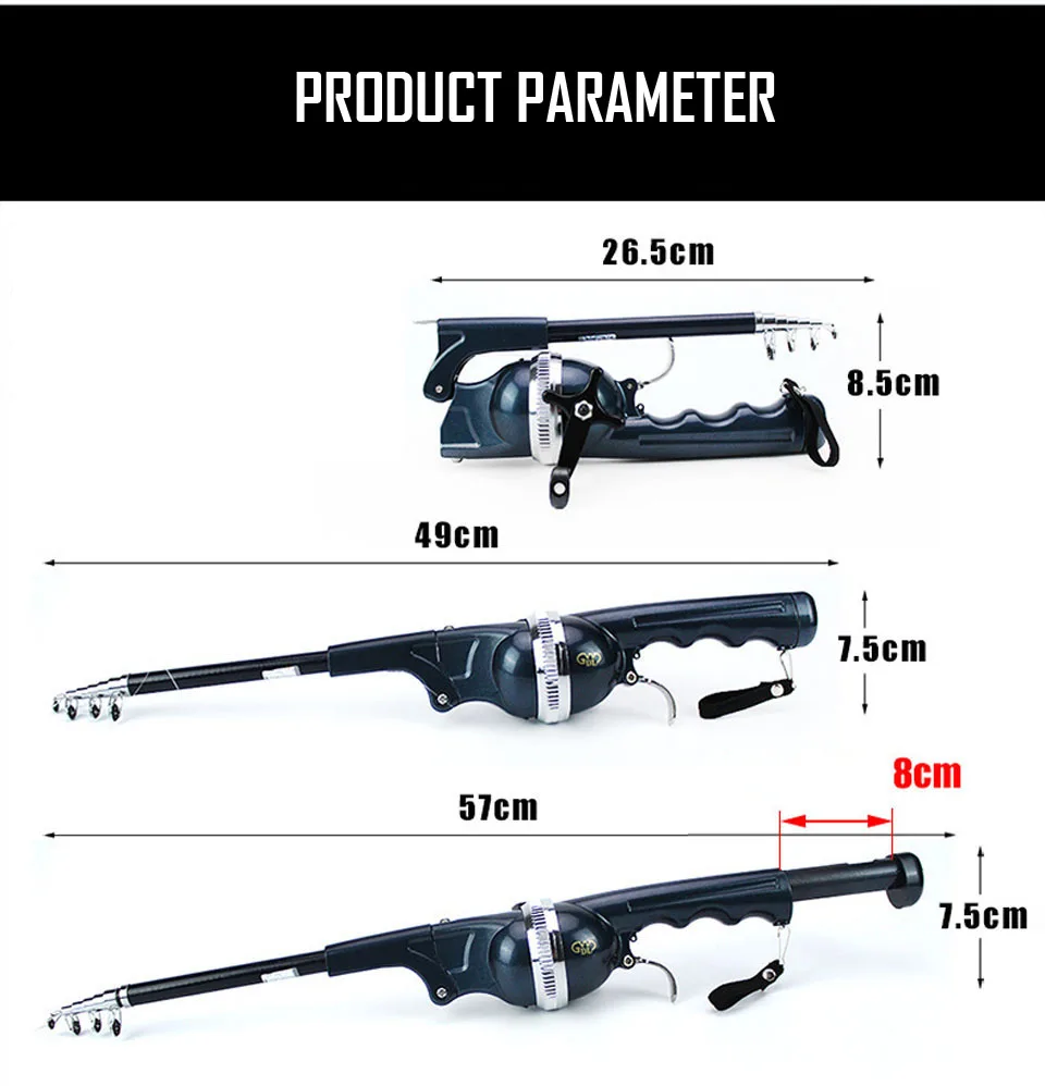1,3 м Складная удочка, телескопическая Автоматическая Удочка, рыболовная катушка, набор, море, река, озеро, рыболовные снасти, рыболовная леска, коробка