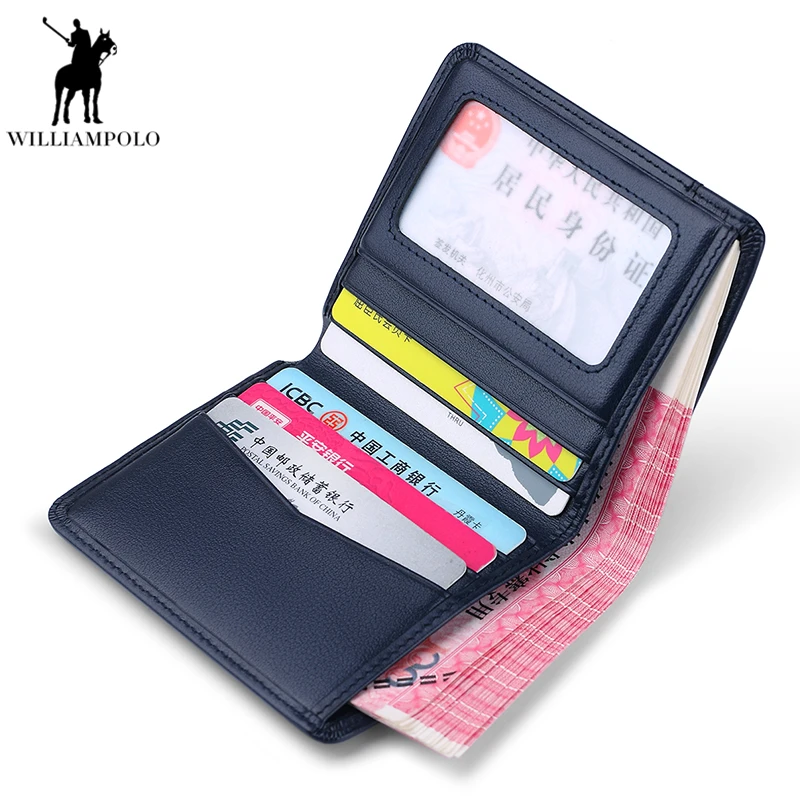 Тонкие кошельки WILLIAMPOLO из натуральной кожи для мужчин тонкий кредитница мужской