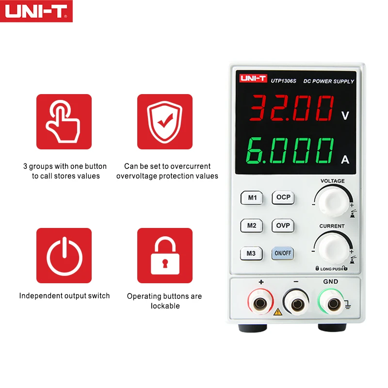

UTP1306S DC Power Supply single-channel linear Stabilized Voltage Supply With Over Voltage/Current/Temperature Protection