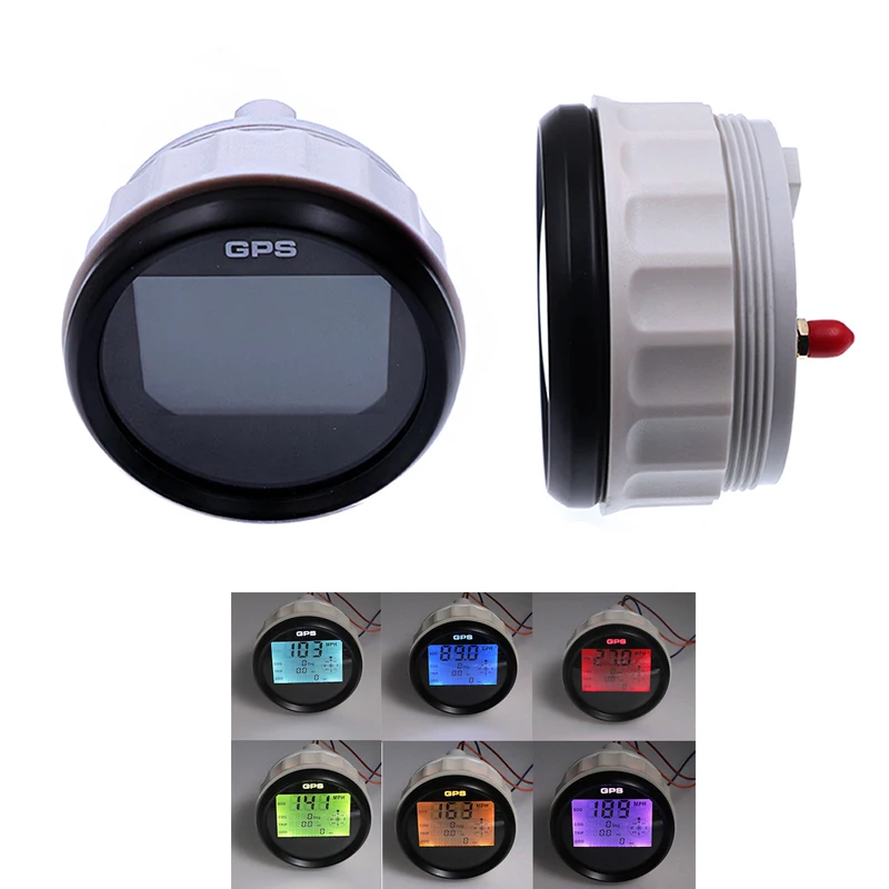 

Waterproof Boat Car GPS Speedometer Digital LCD Speed Gauge for Marine Motorcycle Truck UV ATV 12V/24V 8 color back-lit