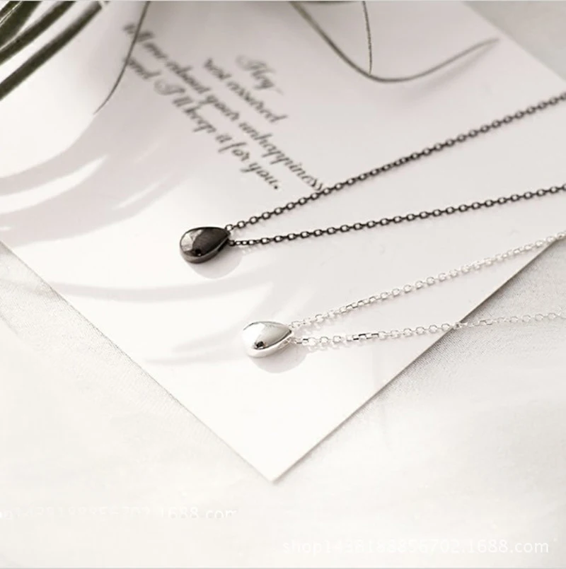 1 шт. Новая мода Small Mini Серебряный Water Drop Подвеска Цепочки и ожерелья Boho ювелирные