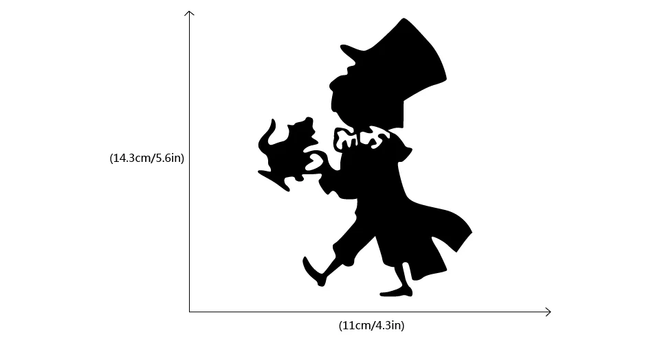 KG-233 Безумный Шляпник переключатель наклейка-шляпник Наклейка на стену-Алиса в стране чудес Наклейка на стену домашние обои