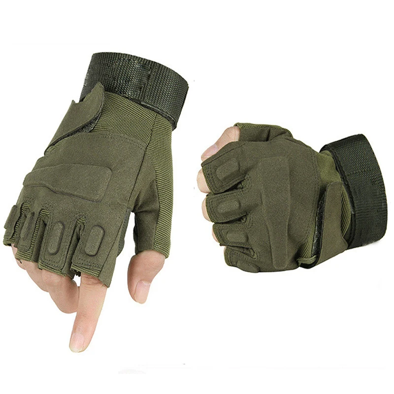 Тактические мужские спортивные перчатки на полпальца, охотничьи перчатки для стрельбы, зимние перчатки из микрофибры для походов и кемпинга