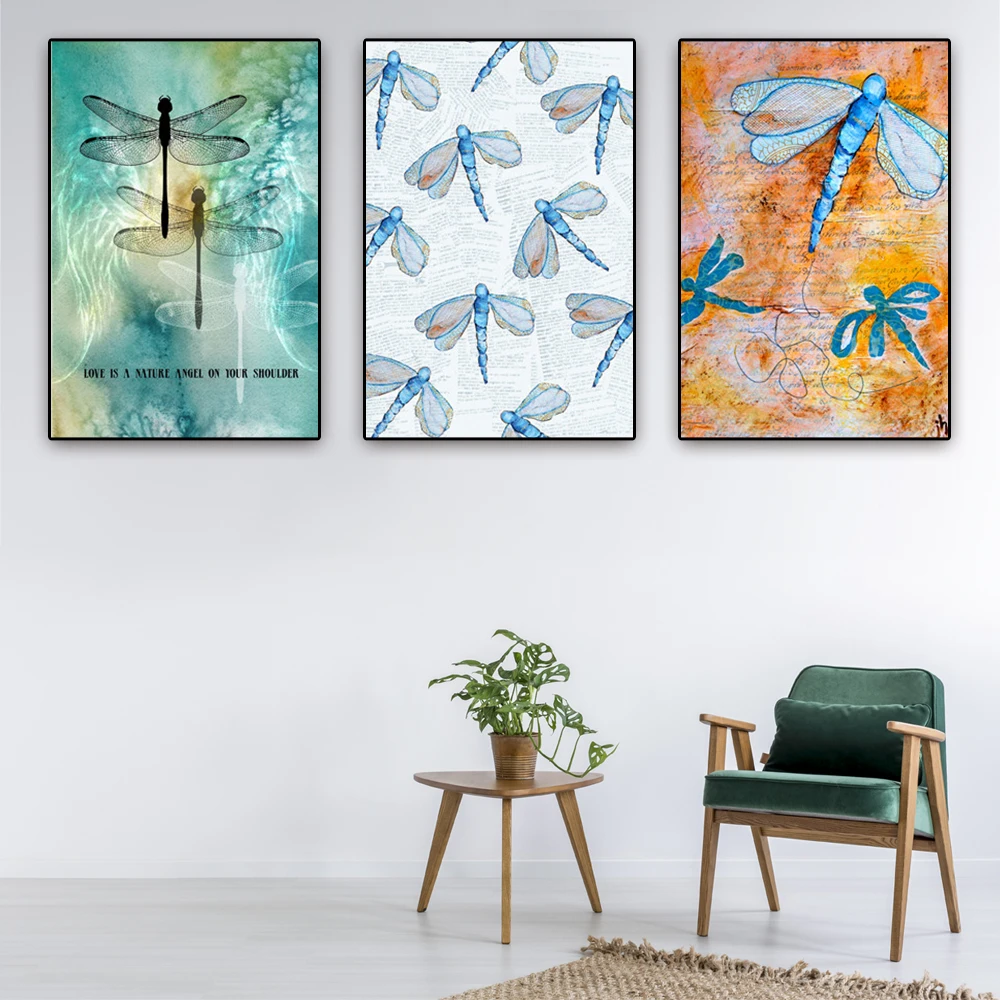 

Custom Canvas Poster Dragonfly (1) Printing Posters Cloth Fabric Wall Art Pictures For Living Room Decor#18-12-05-S-02-96