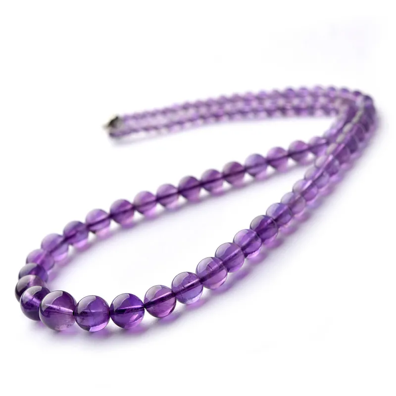 

Amethyst Necklace Female Elegant Violet Tower Chain Sweater Crystal Jewelry Gift Length About 50CM