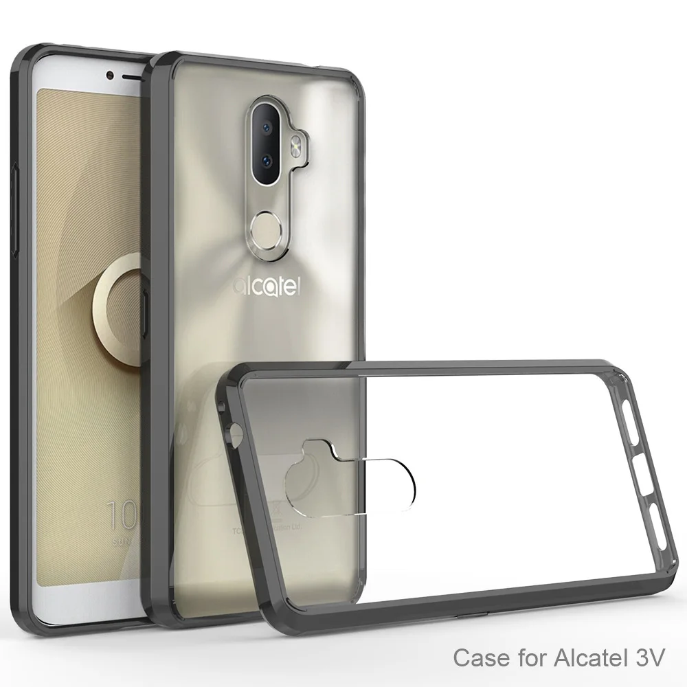 

For Alcatel 3V 3 V 6.0 inches Case Ultra Thin Soft TPU Edge Hard Back Clear Case Anti Drop/Scratch/Dust Transparent Fundas Cover