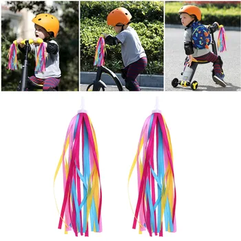 

One Pair of Childrens Bike Handlebar Streamers Bicycle Grips Tassels Ribbons Baby Carrier Accessories (Yellow)