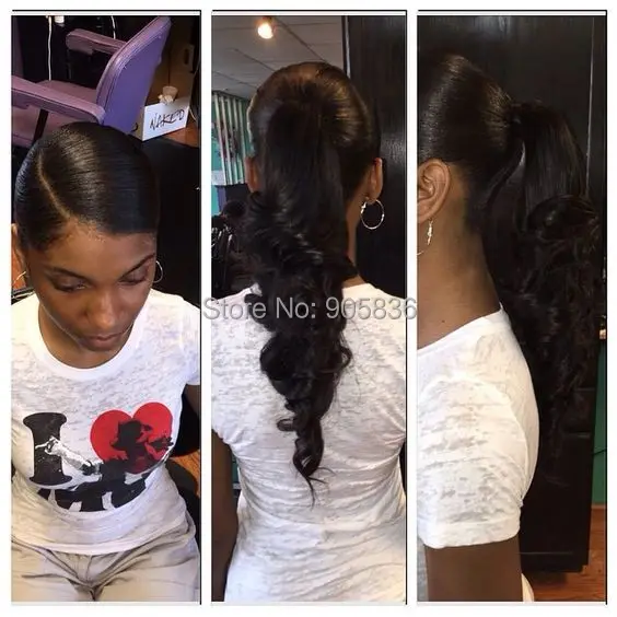 Black Women Curly Ponytail Hairpiece Clip In Afro Puff Kinky