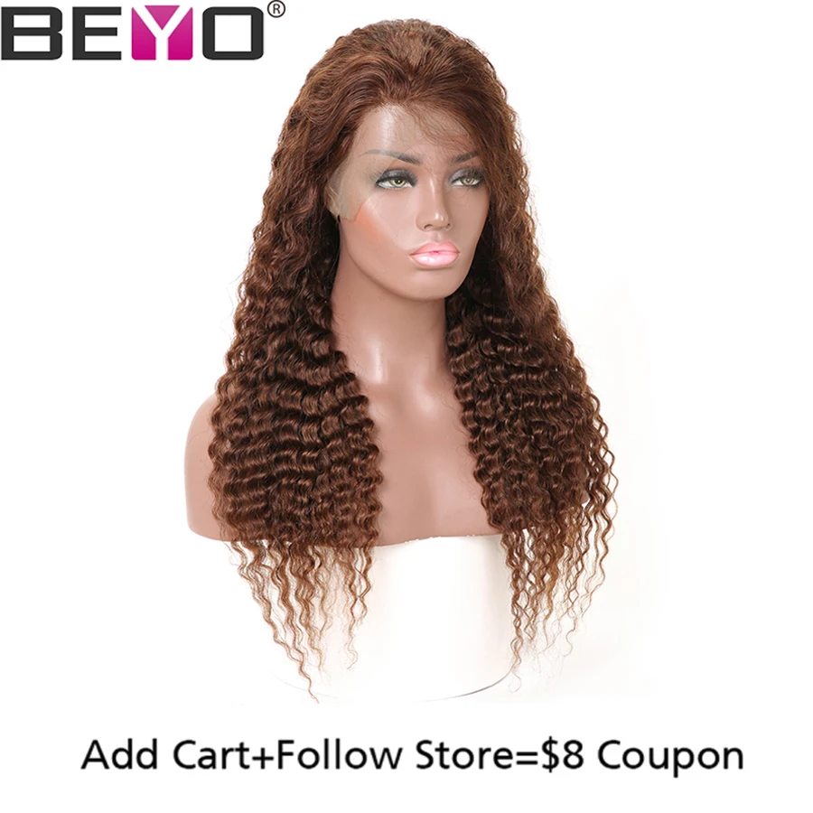 Brazilian Deep Wave Wig Lace Front Human Hair Wigs Pre Plucked With Baby Hair Lace Wigs For Black Woman Light Brown Color Beyo (3)