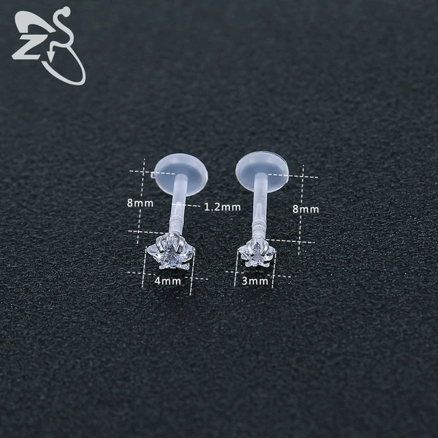Zirconia Ear Studs Jewelry, Clear Stud Earrings Ear