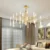Modern Fashion Designer Black Gold Led Ceiling Art Deco Suspended Chandelier Light Lamp for Kitchen Living Room Loft Bedroom